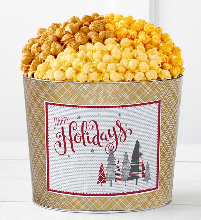 Tins With Pop® Happy Holidays Plaid Trees